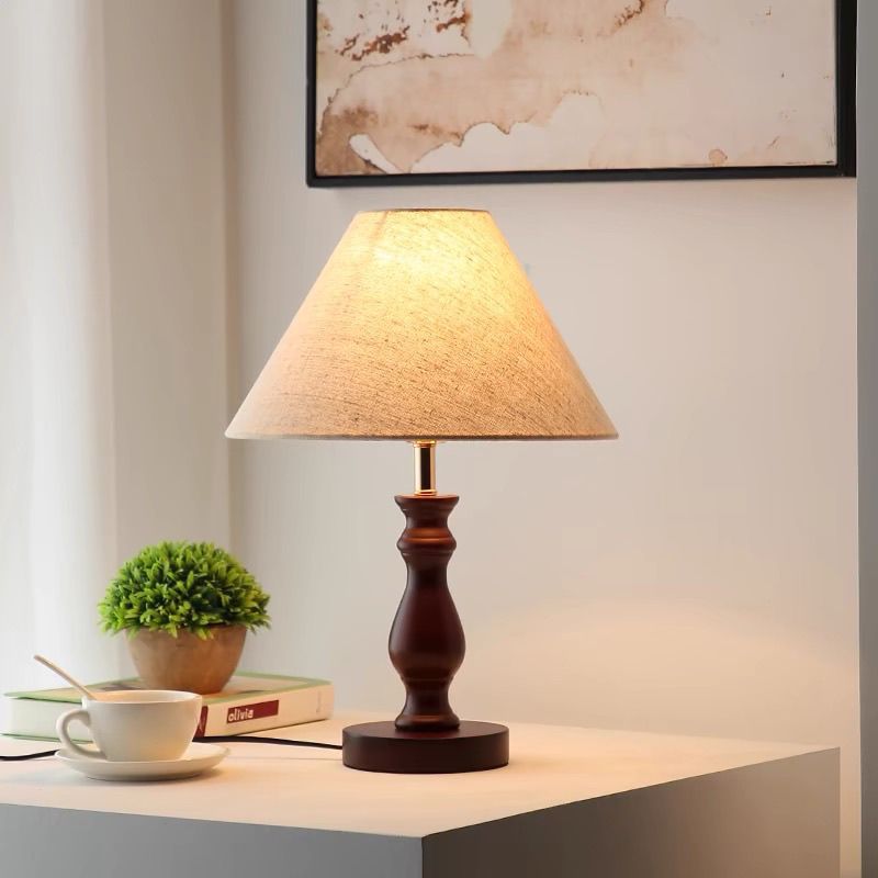 Vintage Wooden Table Lamp