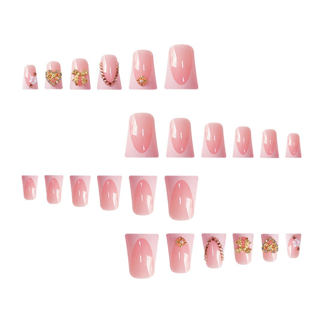 Decorative Rhinestone-Embellished Press-On Nail Extensions Bowlift