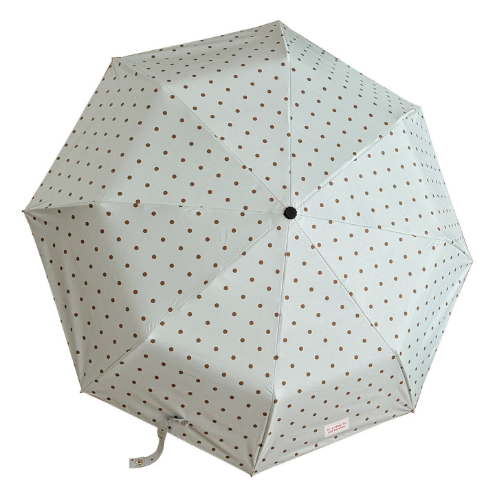 Women's Folding Umbrella with Practical Button Mechanism and Stylish Polka Dot Design Bowlift