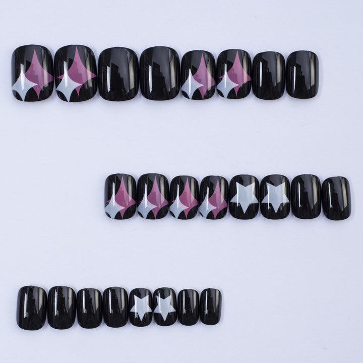 Art nails with creative star design Bowlift