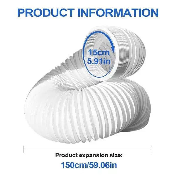 Unisex one size universal flexible corrugated exhaust hose for portable air conditioner with reinforced intake collar and extendable length Bowlift