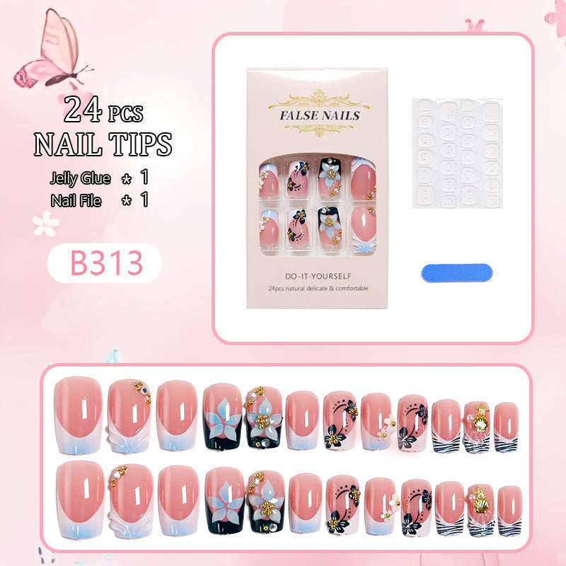 Creative Nail Art Set with Flower and Butterfly Design Bowlift