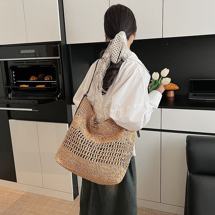Braided handbag with sturdy leather straps Bowlift