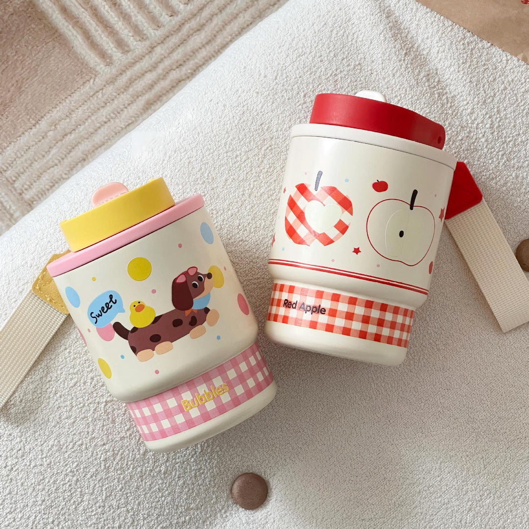 Ladies insulated cup with cheerful apple design Bowlift