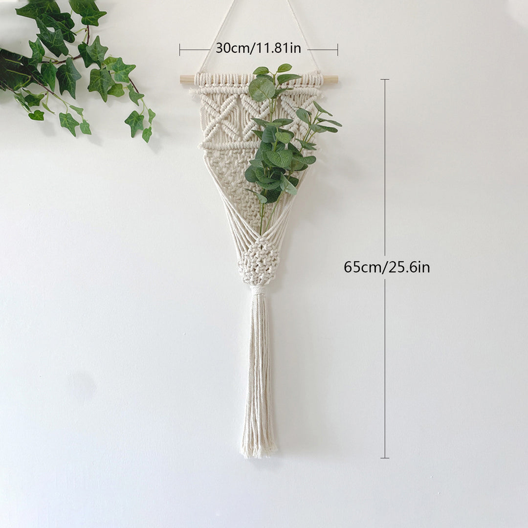 Decorative Macrame Wall Hanging with Elegant Fringed Tassels Bowlift
