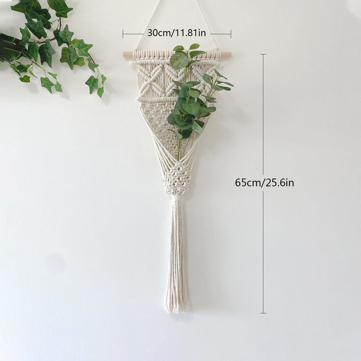 Decorative Macrame Wall Hanging with Elegant Fringed Tassels Bowlift