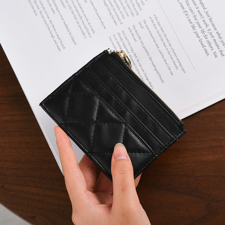 Elegant Quilted Leather Card Holder Bowlift