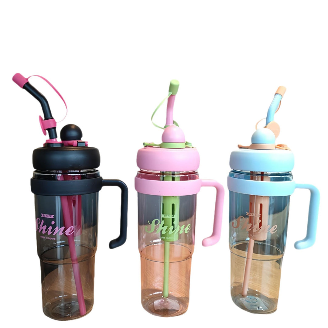Women's practical drinking bottle with integrated straw Bowlift
