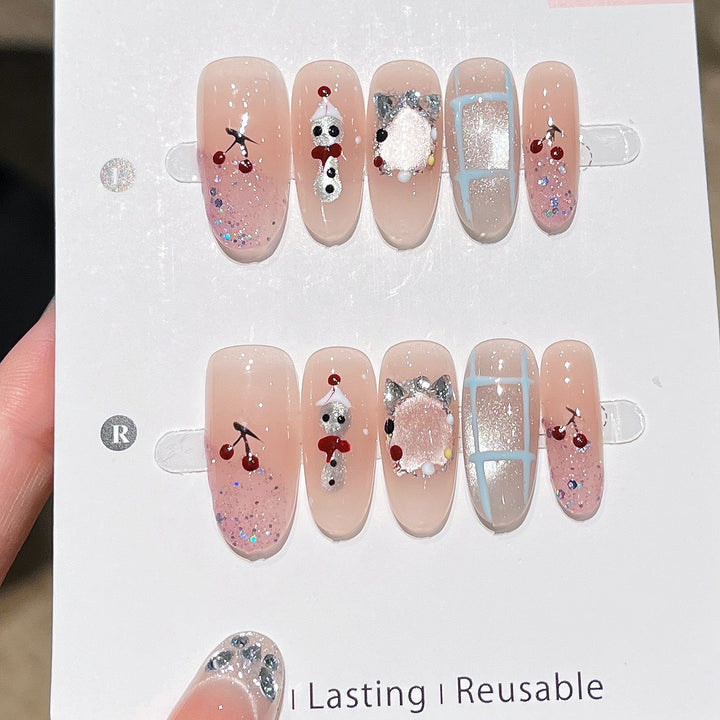 Decorative Animal Print Press-On Nail Set Bowlift