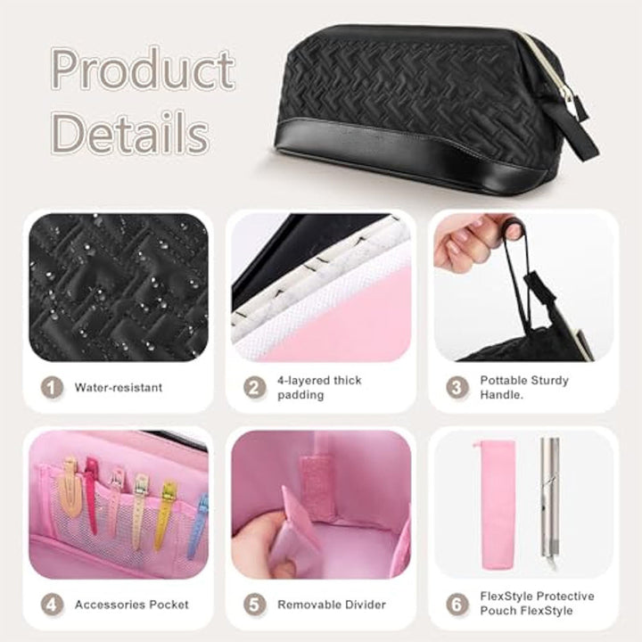Cosmetic Organizer Bag with Multifunctional Compartments Bowlift