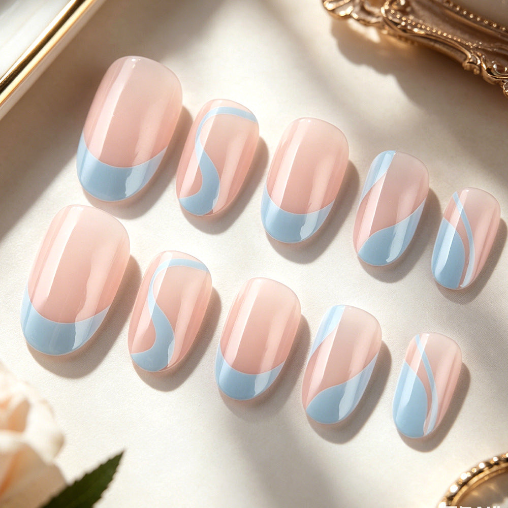 Artistic French Tip Nail Design Bowlift