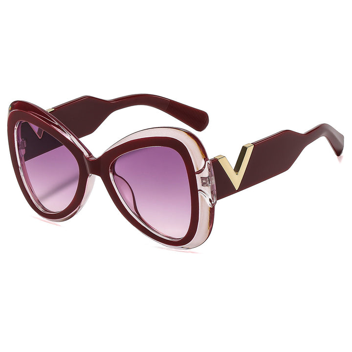 Women Cat-Eye Sunglasses with Luxurious Frame and Mirrored Lenses Bowlift