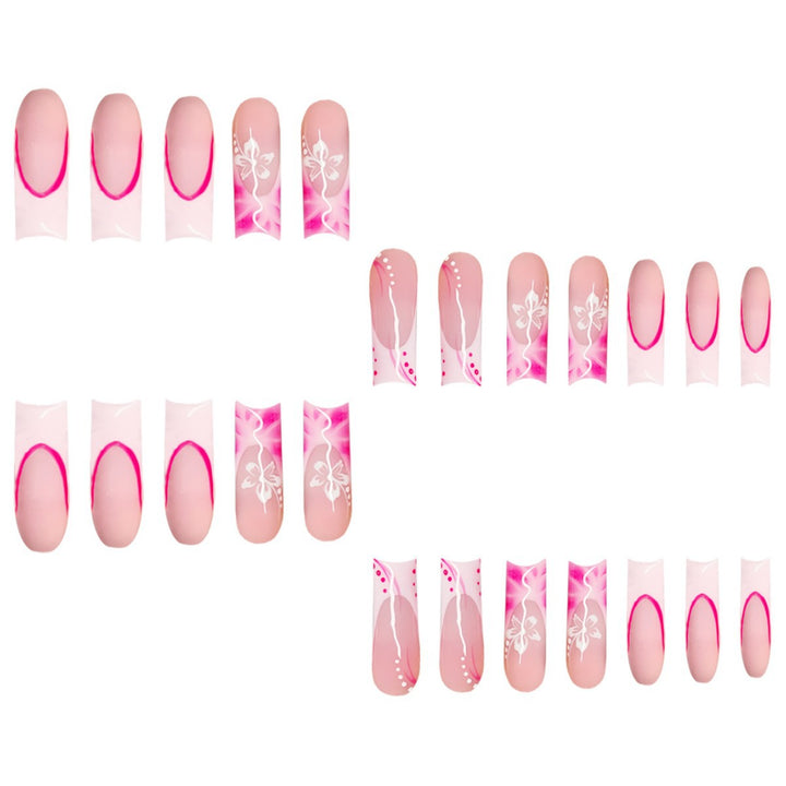 Artistic Floral Stiletto Press-On Nails Bowlift