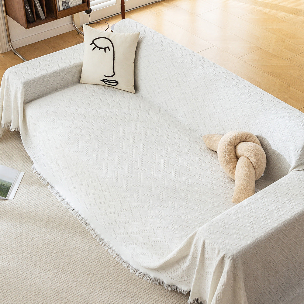 Textured Woven Sofa Throw Blanket
