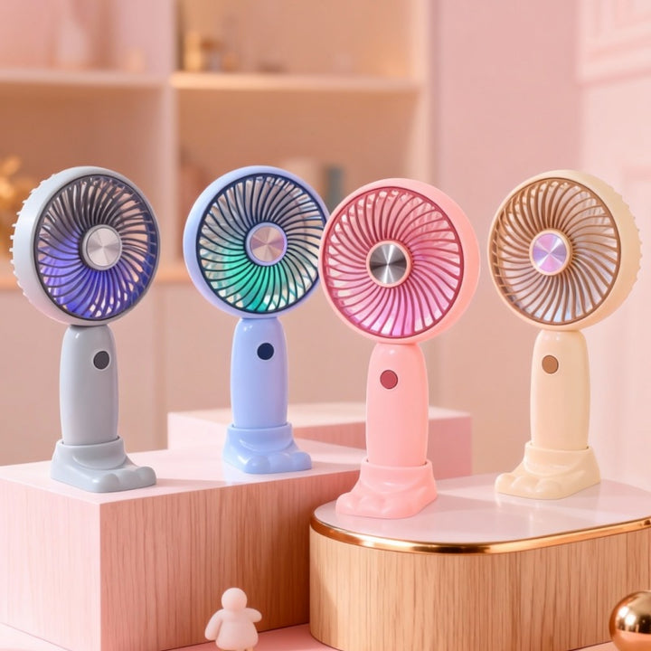 Women's portable hand fan with LED display Bowlift