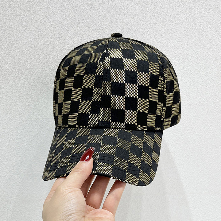 Women's Mesh Checkered Baseball Cap Bowlift