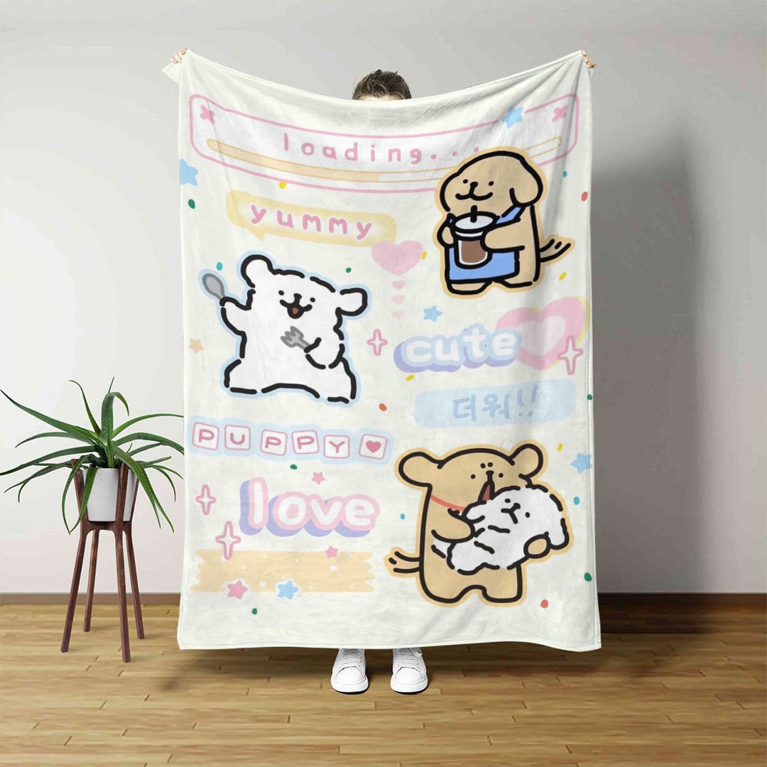 Cute Cartoon Animal Throw Blanket