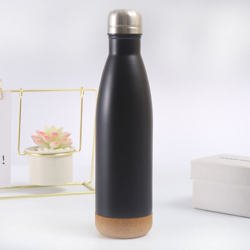 Ladies stylish stainless steel insulated bottle with cork bottom Bowlift