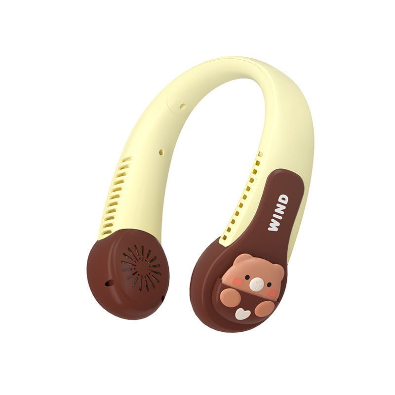 Unisex Portable Neck Fan with Creative Animal Design Bowlift