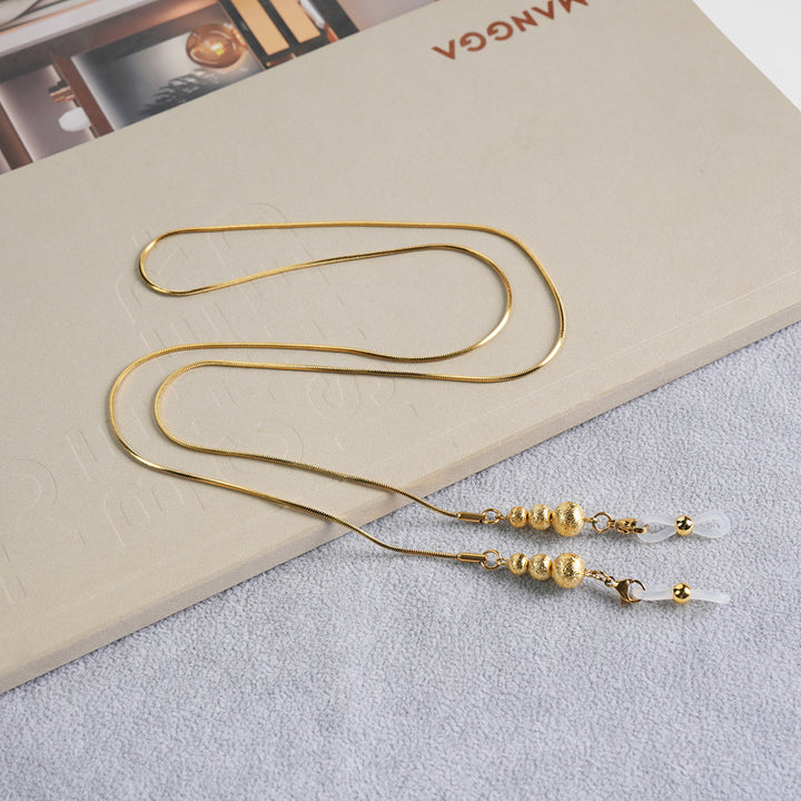 Sleek Metallic Eyewear Chain Bowlift