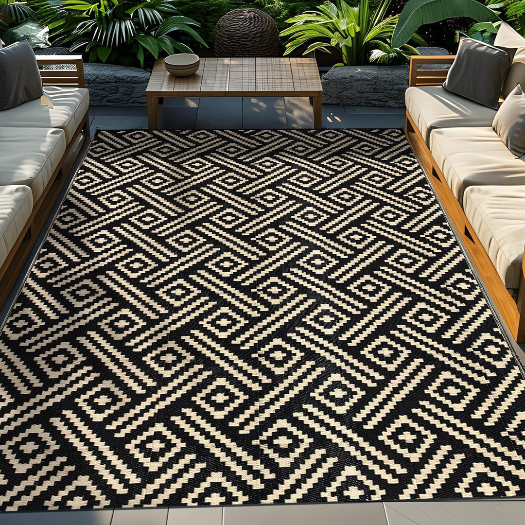 Geometric Pattern Outdoor Patio Rug