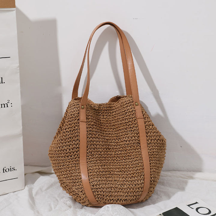 Large Braided Tote Bag with Adjustable Straps Bowlift