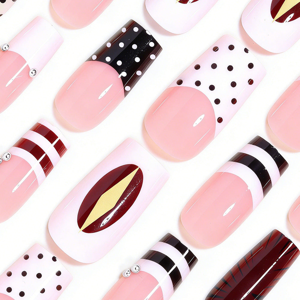 Decorative French Tip Nail Art Extensions Bowlift