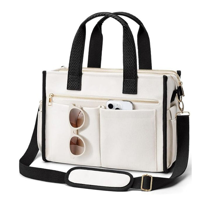 Elegant Handbag with Multiple Compartment System Bowlift