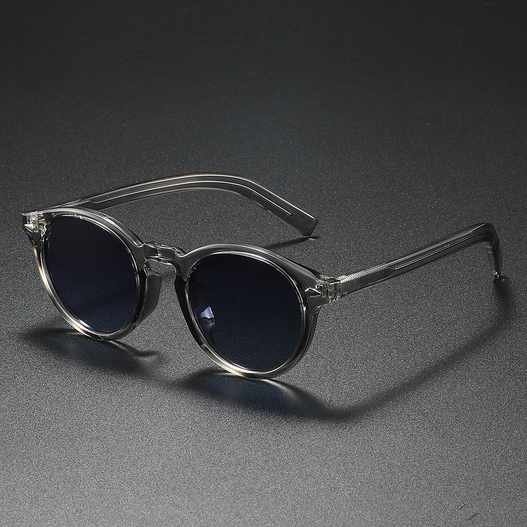 Ladies Round Sunglasses with Transparent Frame and Reflective Lenses Bowlift