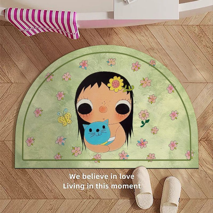 Cartoon-Themed Area Bath Mat Bowlift