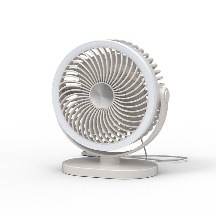 Ladies portable table fan with LED ring lighting Bowlift