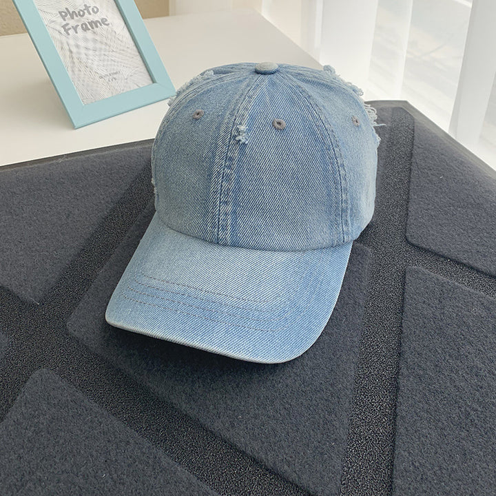 Women's Distressed Denim Baseball Cap Bowlift 1784084168