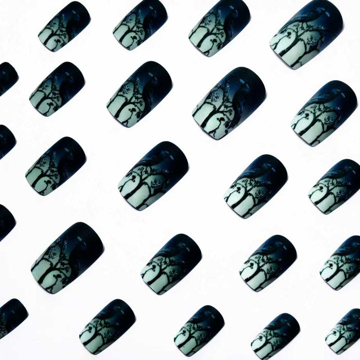 Creative skull and crow design artificial nails Bowlift