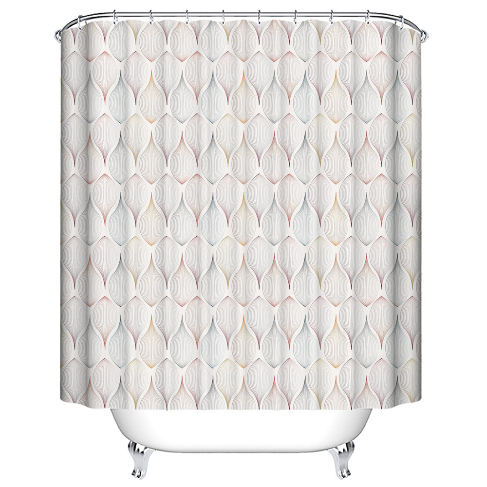 Modern Leaf Textured Shower Curtain Bowlift
