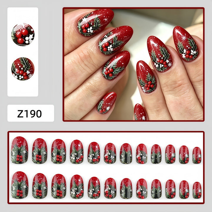 Artificial nails with festive Christmas design Bowlift