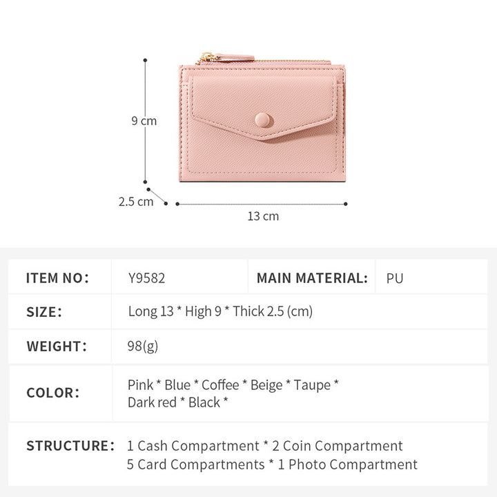 Compact RFID Ladies Wallet Bowlift