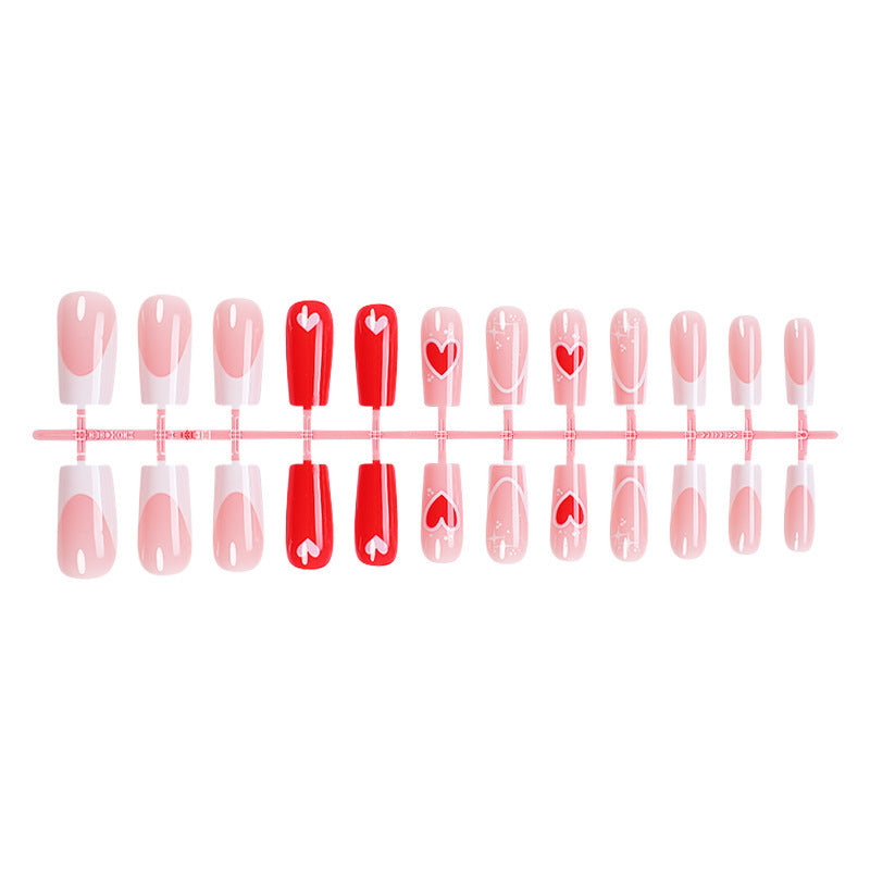 Heart-Themed Press-On Nails Bowlift
