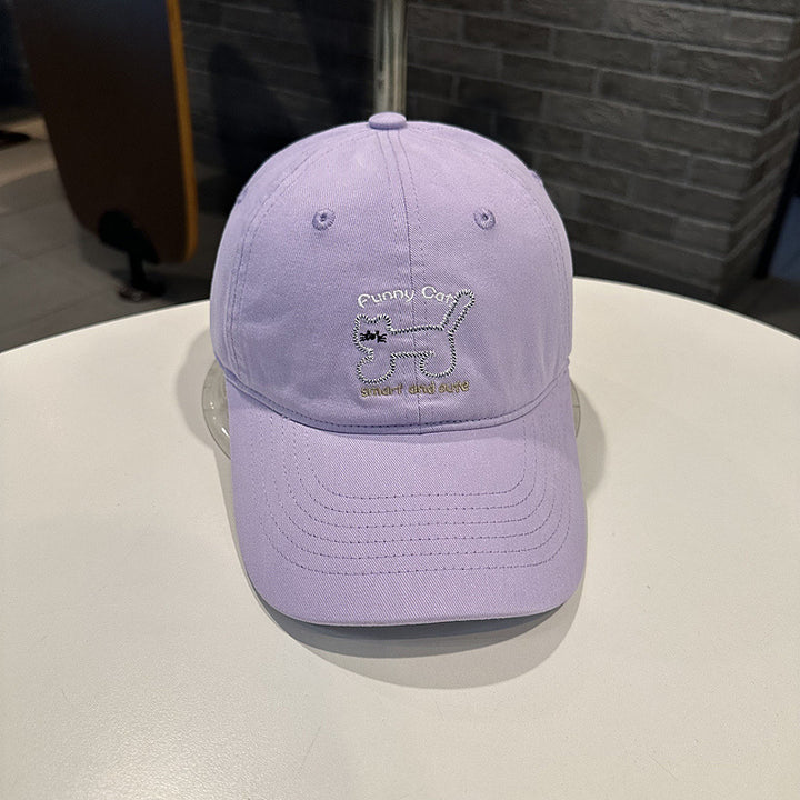 Women's Playful Cat-Themed Baseball Cap Bowlift