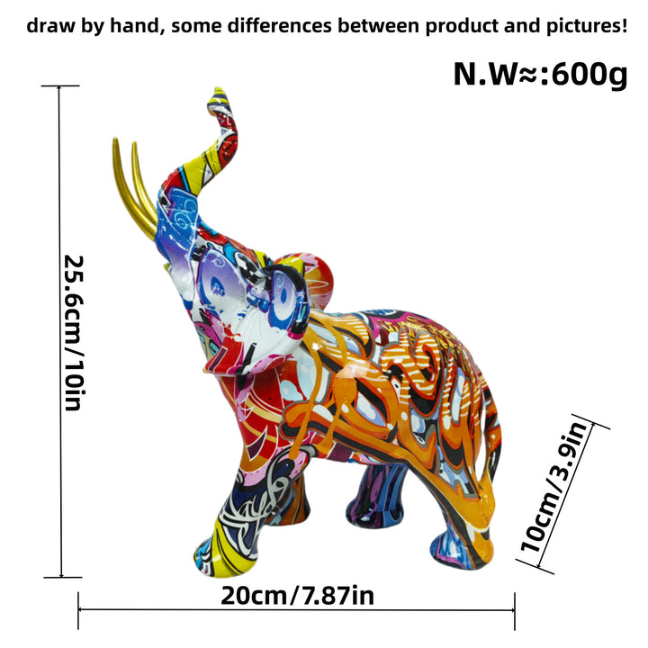 Creative elephant figurine with colorful design Bowlift