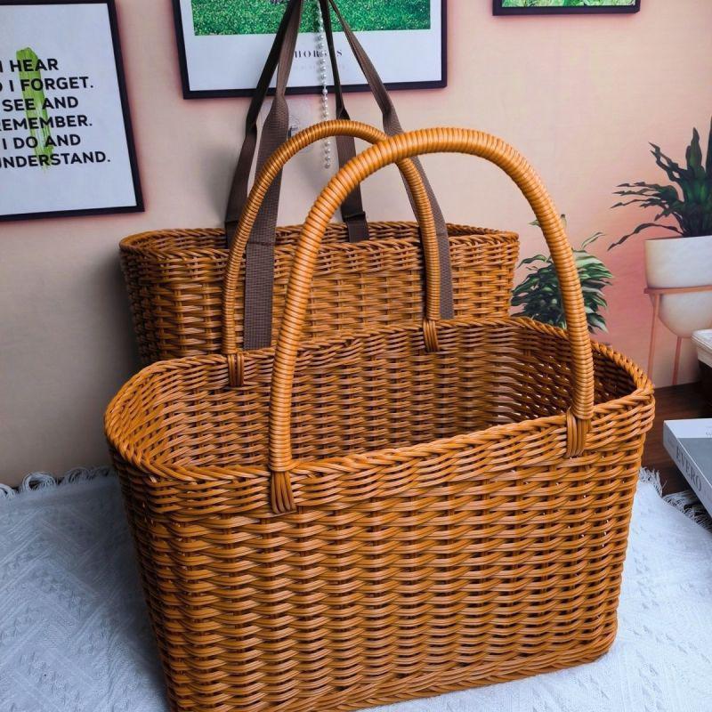 Handcrafted Woven Shopper Basket Bowlift