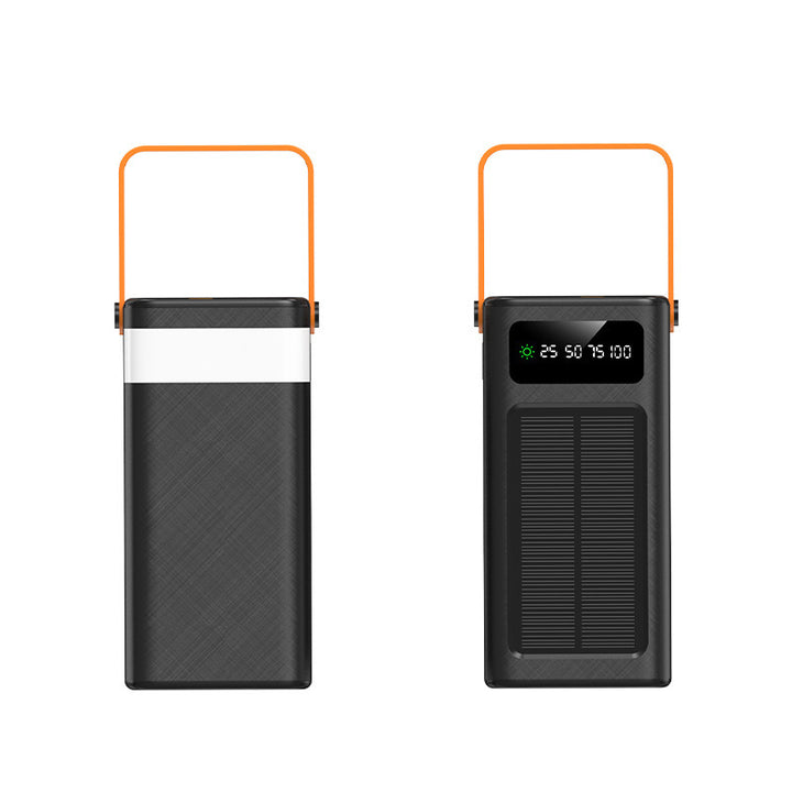 Portable solar-powered power bank with LCD display and ergonomic carrying handle Bowlift