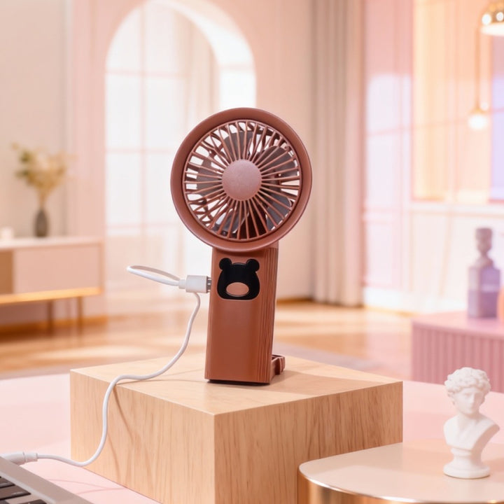 Portable hand-held fan with animal design Bowlift