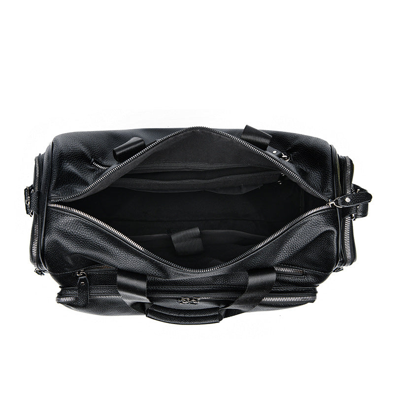 Premium Leather Weekend Duffle Bag Bowlift