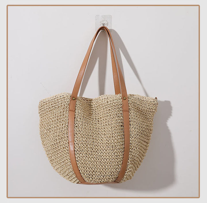 Large Braided Tote Bag with Adjustable Straps Bowlift