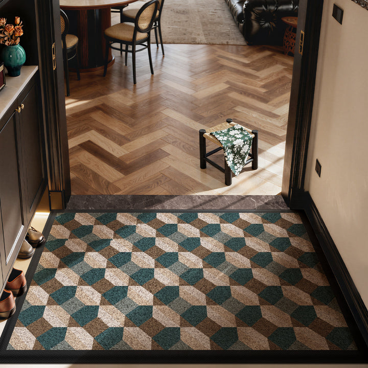 Textured Geometric Entrance Mat Bowlift