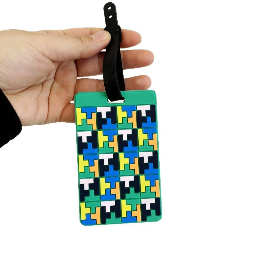 Vibrant Puzzle Pattern Luggage Tag Bowlift