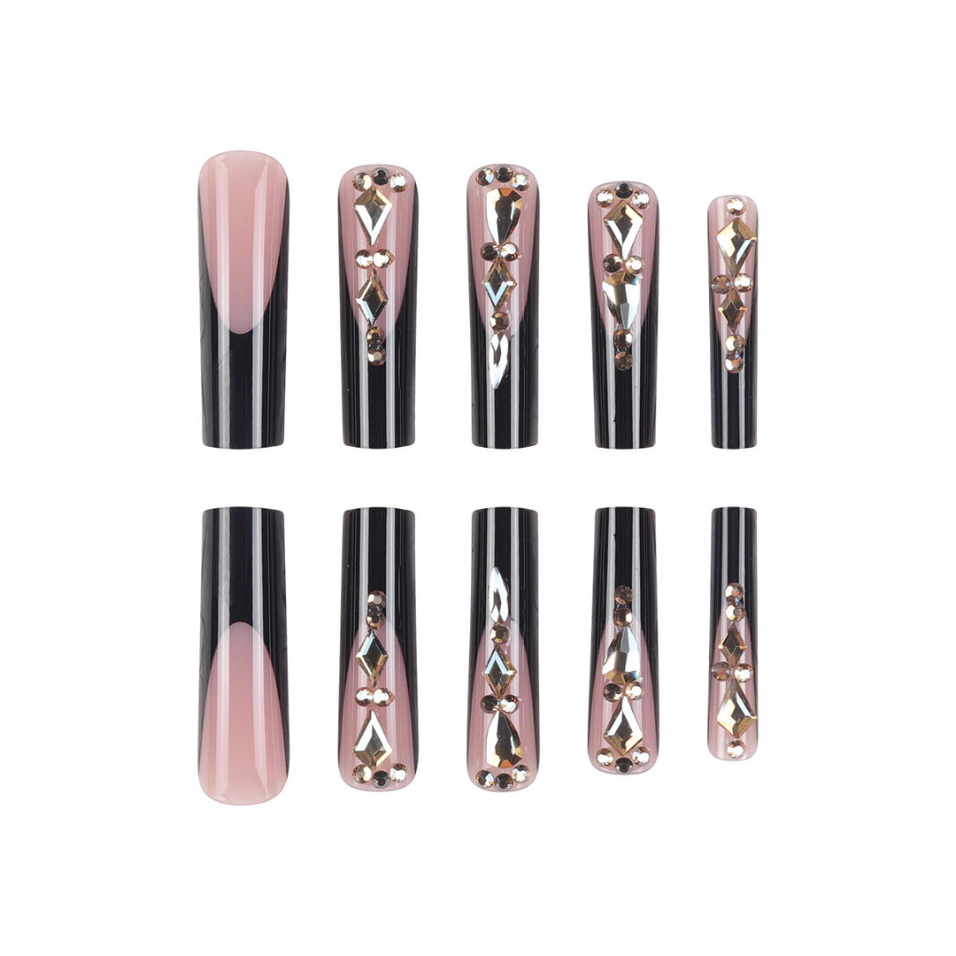 Glamorous Stiletto Press-On Nails with Rhinestone Accents Bowlift 1789085937