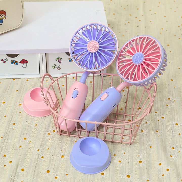 Women's Portable Hand Fan with Gentle Rotation Function Bowlift