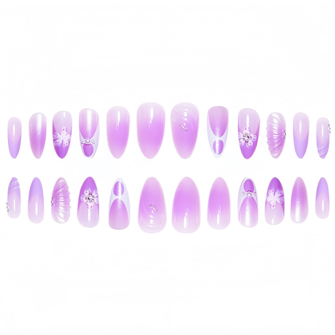 Artistic Floral Fantasy Press-On Nail Extensions Bowlift