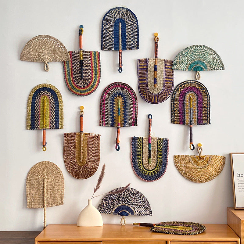 Ladies hand-woven fan made of natural material Bowlift